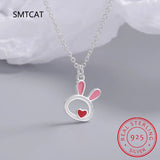925 Sterling Silver Rabbit Necklace & Earring Set for Women