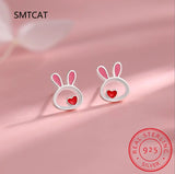 925 Sterling Silver Rabbit Necklace+Earring Set for Women