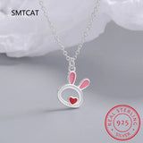 925 Sterling Silver Rabbit Necklace+Earring Set for Women