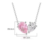 925 Silver Water Drop Zircon Heart Necklace & Earring Set