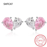 925 Silver Water Drop Zircon Heart Necklace & Earring Set