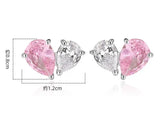 925 Silver Water Drop Zircon Heart Necklace & Earring Set