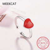 925 Silver Heart Necklace & Earring Set Red Enamel Romantic Jewelry for Women