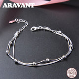 925 Sterling Silver Bead Bracelet Bangle for Women