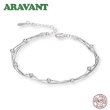 925 Sterling Silver Bead Bracelet Bangle for Women