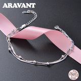 925 Sterling Silver Bead Bracelet Bangle for Women