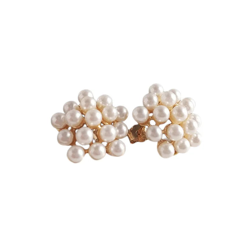 925 Silver Fireworks Pearl Earrings Versatile Silver Earrings