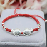925 Silver Fish Bracelets for Women Girls Red Thread Wedding Bracelet