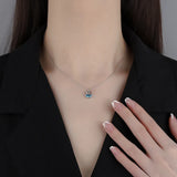 925 Silver Fish Tail Crystal Necklace Women's Jewelry Gift