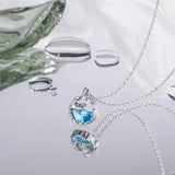 925 Silver Fish Tail Crystal Necklace Women's Jewelry Gift