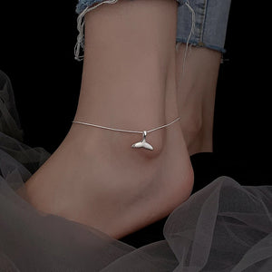 925 Silver Fishtail Anklet Women's Summer Foot Chain Accessories