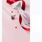 925 Silver Fishtail Pendant Necklace Red Zircon Sweet Dream Chain