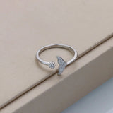925 Silver Fishtail Zircon Ring for Women Fairy Engagement Adjustable Jewelry