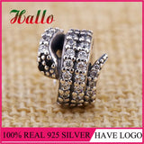 925 Silver Snake Charms Bead for Bracelet DIY Jewelry