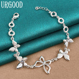 925 Silver Butterfly Chain Bracelet for Women Men