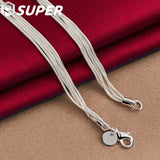 925 Silver 5 Butterfly Snake Chain Necklace for Women
