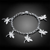 925 Silver Dragonfly Pendant Bracelet Woman Jewelry