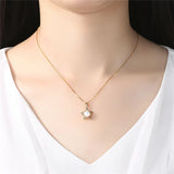 925 Silver Star Pearl Pendant Necklace Women