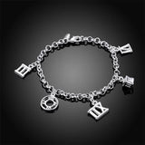 925 Silver Roman Numerals Bracelet Women Charm Wedding Jewelry