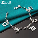925 Silver Roman Numerals Bracelet Party Engagement Jewelry