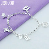 925 Silver Roman Numerals Bracelet Party Engagement Jewelry