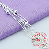 925 Silver Snake Chain Bracelets for Women Bead Bracelet Wedding Engagement