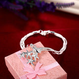 925 Silver Starfish Snake Bracelet Women Party Engagement Wedding Gift