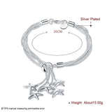 925 Silver Starfish Bracelet Women Charm Wedding Jewelry