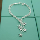 925 Silver Starfish Chain Bracelet for Women