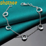 925 Sterling Silver Water Drop Chain Bracelet Women Party Gift Jewelry
