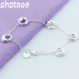 925 Sterling Silver Water Drop Chain Bracelet Women Party Gift Jewelry
