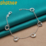 925 Sterling Silver Water Drop Chain Bracelet Women Party Gift Jewelry