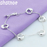 925 Sterling Silver Water Drop Chain Bracelet Women Party Gift Jewelry