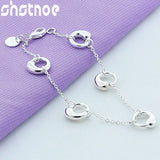 925 Sterling Silver Water Drop Chain Bracelet Women Party Gift Jewelry