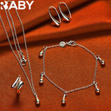 925 Silver Water Droplet Jewelry Set for Women