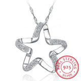 925 Silver Starfish CZ Pendant Necklace for Anniversary Gift