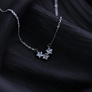 925 Silver Star Necklace Zircon Star Pendant Wedding Jewelry