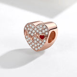 925 Silver Flag Heartbeat Bead Fit Bracelet DIY Women Jewelry