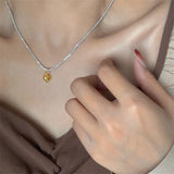925 Sterling Silver Flash Chain Love Clavicle Necklace Female Summer Sweet Wind