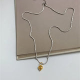 925 Sterling Silver Flash Chain Love Clavicle Necklace Female Summer Sweet Wind