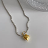 925 Sterling Silver Flash Chain Love Clavicle Necklace Female Summer Sweet Wind