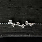 925 Silver Flower Bracelet Women Charm Link Chain Bangle Birthday Gift