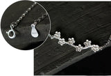 925 Silver Flower Bracelet Women Charm Link Chain Bangle Birthday Gift