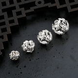 925 Sterling Silver Flower Bead Spacer Fit 6 8 10 12mm Encircle Charm