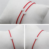 925 Silver Red Line Rope Charm Bracelet for Women