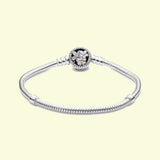 925 Silver Flower Clasp Bracelet for Charm Beads