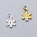 925 Silver Flower Dangle Charms 13x10mm Pendants for Women Jewelry Making DIY