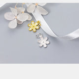 925 Silver Flower Dangle Charms 13x10mm Pendants for Women Jewelry Making DIY