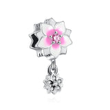 925 Silver Fairy Butterfly Daisy Pendant Charm Bead for Bracelet