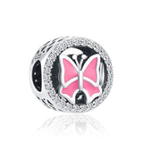 925 Silver Fairy Butterfly Daisy Pendant Charm Bead for Bracelet